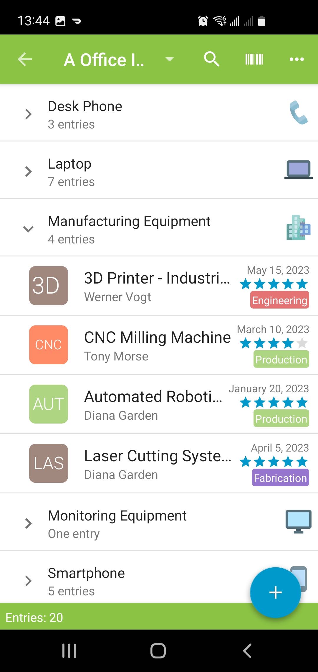 Mobile app showing group collaboration features