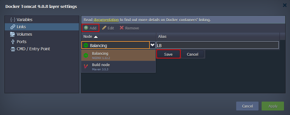 add linking layer settings