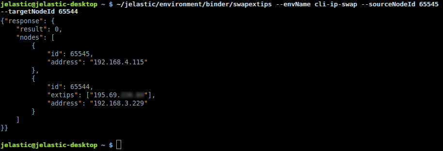 CLI swap external IP