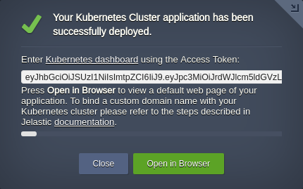 Kubernetes installation success frame