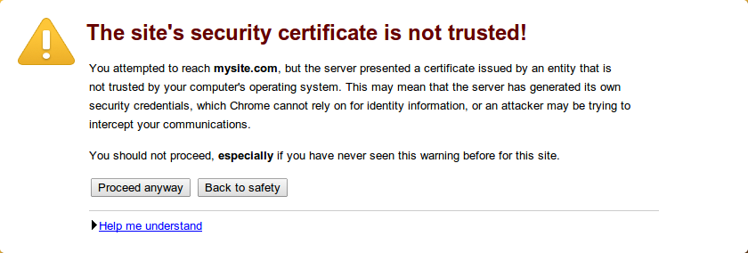 self signed ssl warning