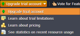 upgrade trial account button