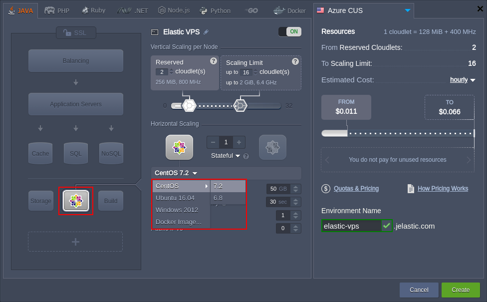 elastic vps topology wizard