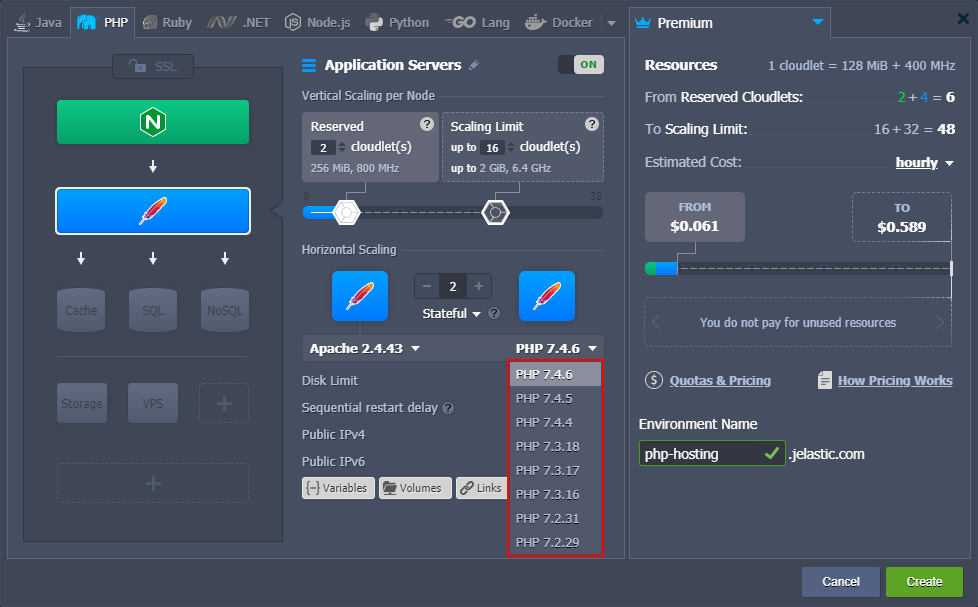 PHP environment creation