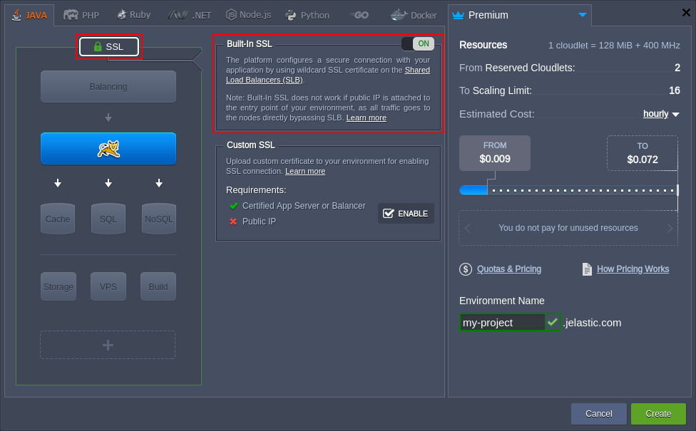 platform built-in SSL