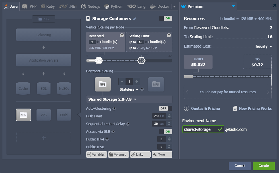 shared storage topology wizard