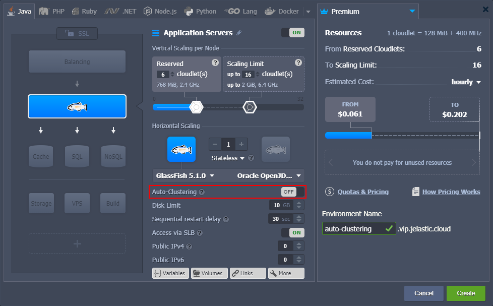 stack auto-clustering in topology wizard