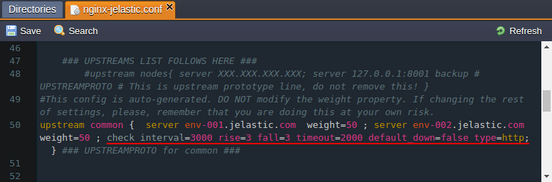 Traffic Distributor failover parameters