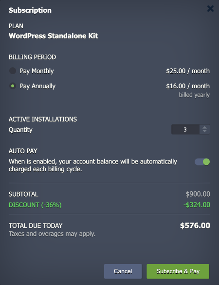 buying subscription plan