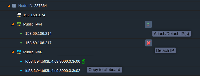 dashboard managing multiple IP