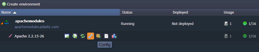 environment node config