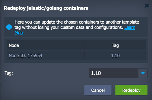 Go containers redeploy