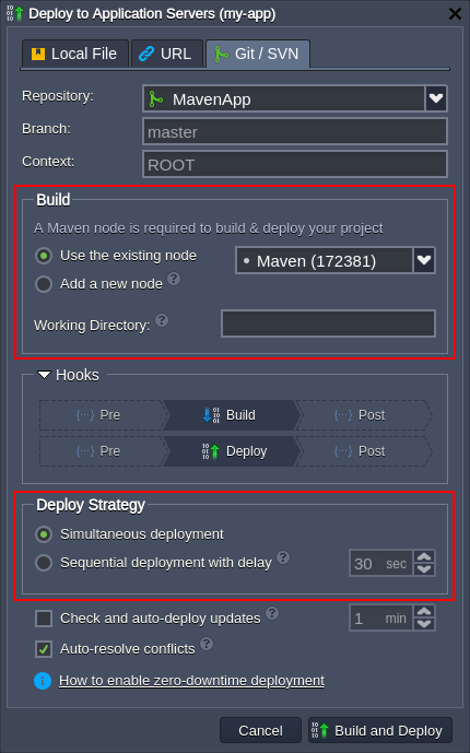 Maven deploy project