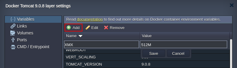 add Java memory optimization variable