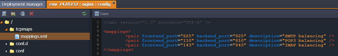 NGINX balancer TCP mappings