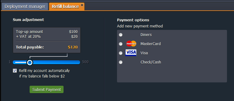 OBA refill balance