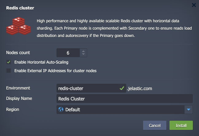 Redis Cluster installation window