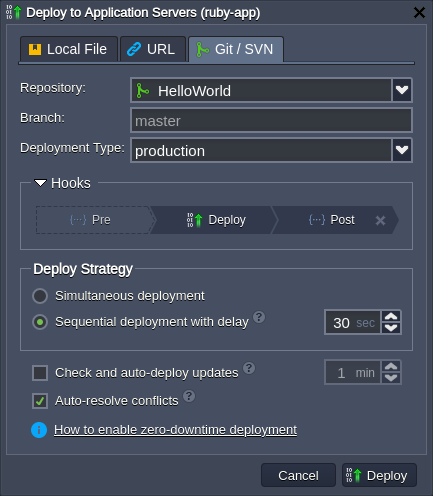 uby application deployment 