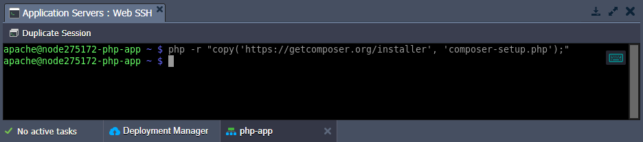 SSH download Composer installer