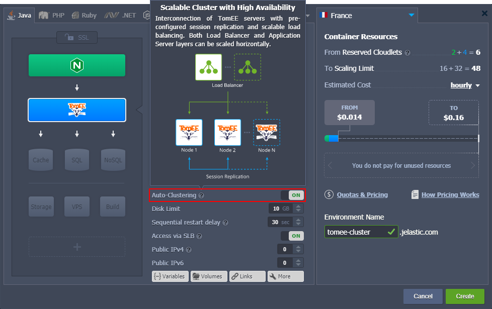 TomEE auto-clustering