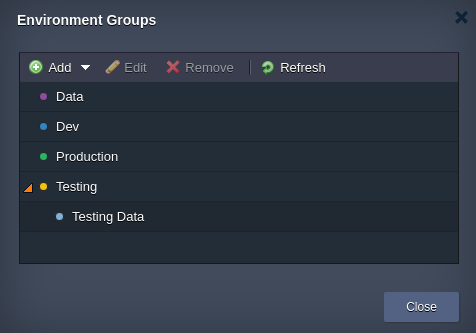 manage environment groups