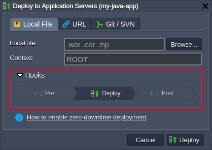 deployment hooks