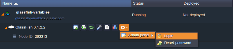 GlassFish admin panel