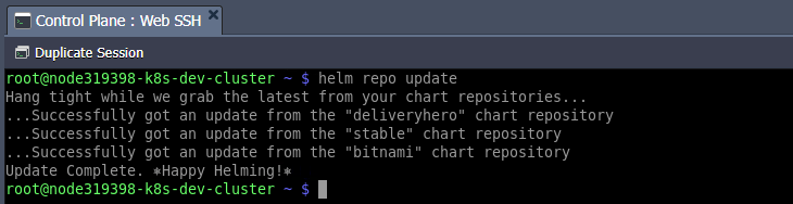 helm repo update command