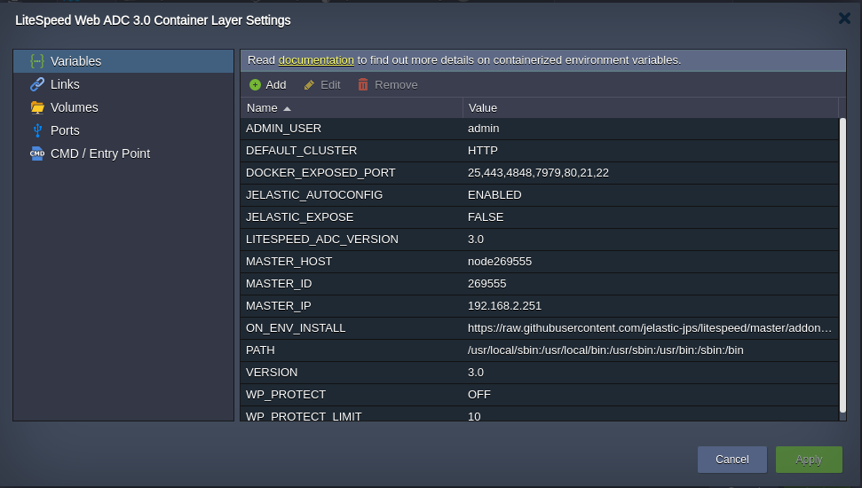 LiteSpeed ADC variables