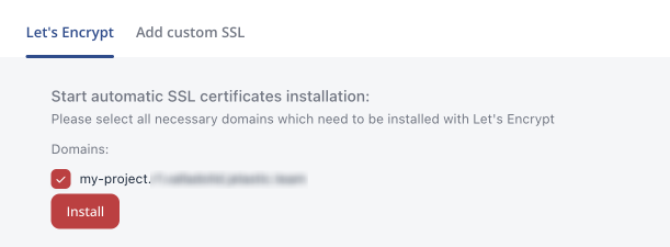 settings SSL installation