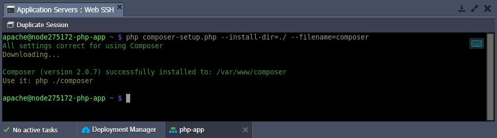 SSH install PHP Composer