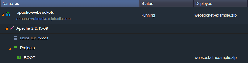 WebSockets application deployed