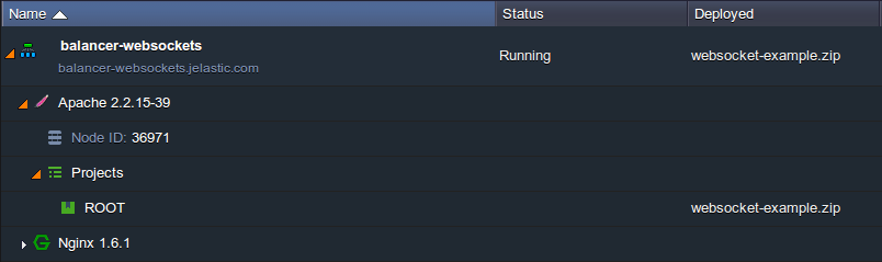 WebSockets application deployed