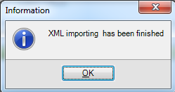 XML import success