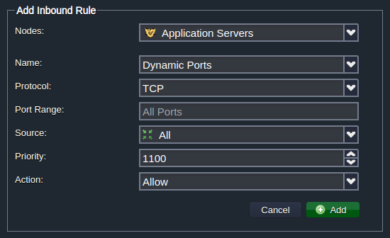 add new inbound rule