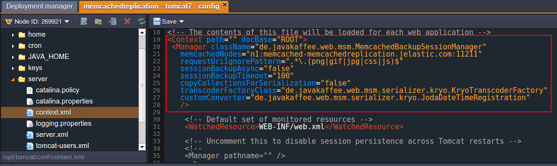 configure context xml