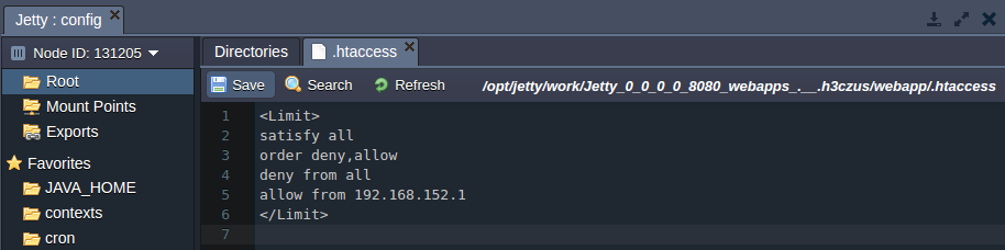 Jetty .htaccess config