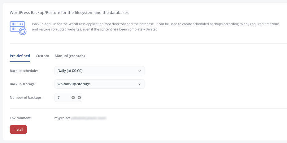 settings backup storage