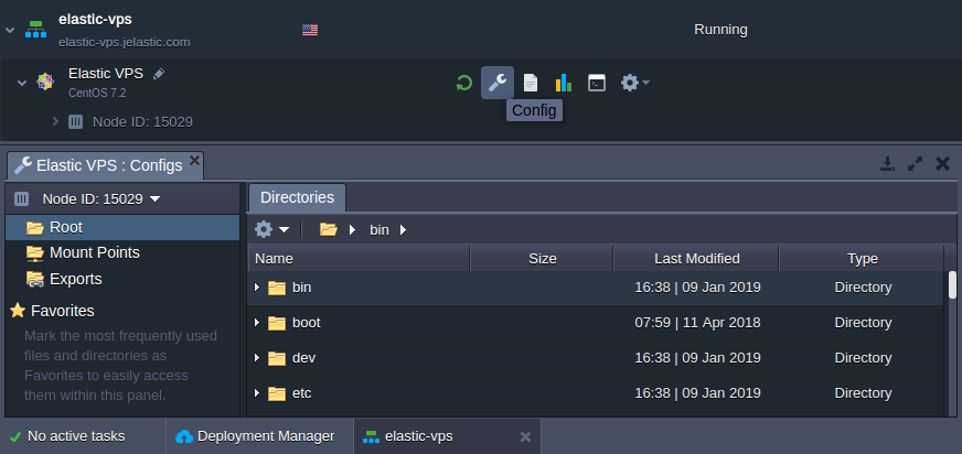 elastic VPS file manager