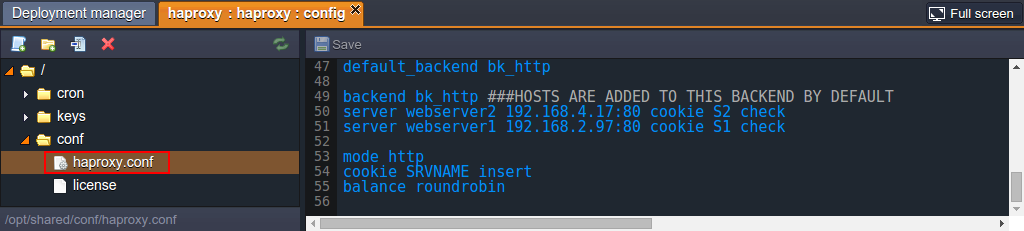 HAProxy config file