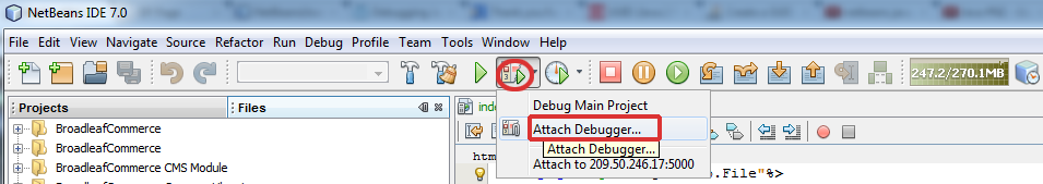 NetBeans attach debugger