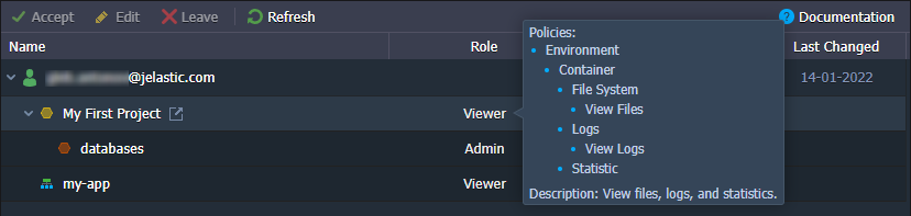 shared roles and policies