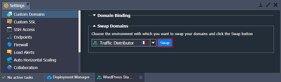 swap domains with Traffic Distributor