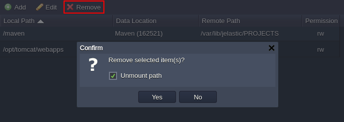 remove container volume