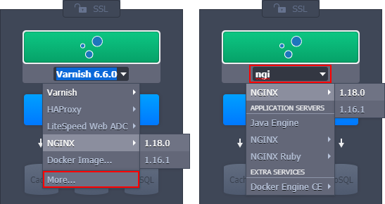 categorized stacks with search