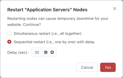 restart nodes dialog