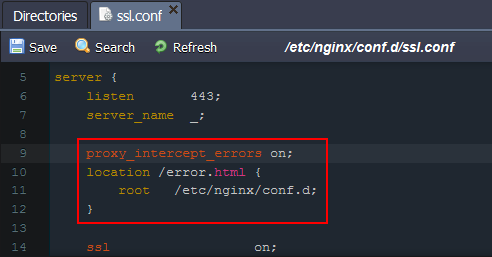 configure ssl.conf file