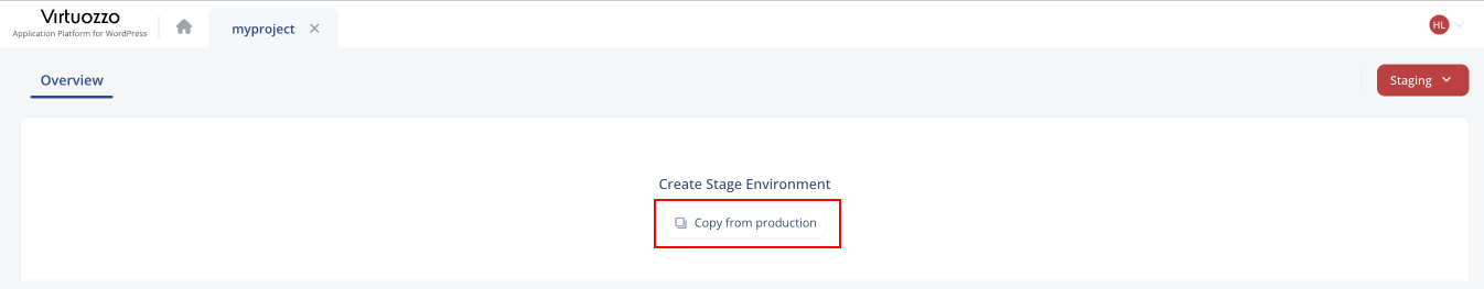 create staging environment