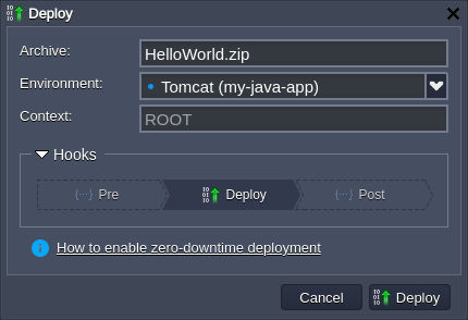 deploy HelloWorld