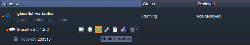 GlassFish restart button